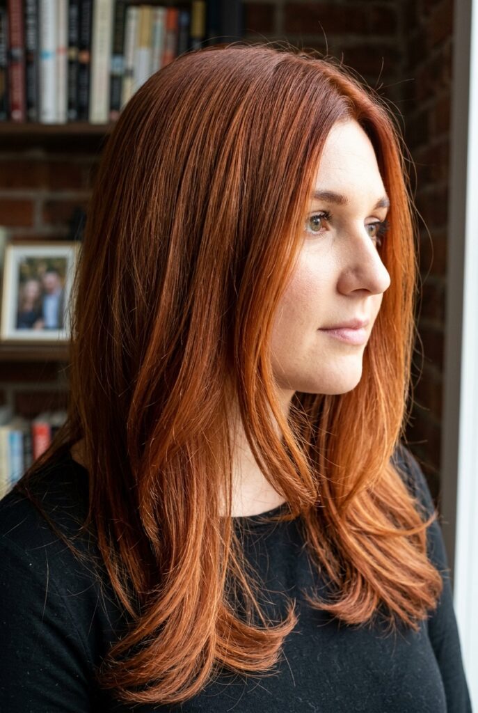 burnt sienna auburn copper terra cotta hair color 2026 trend