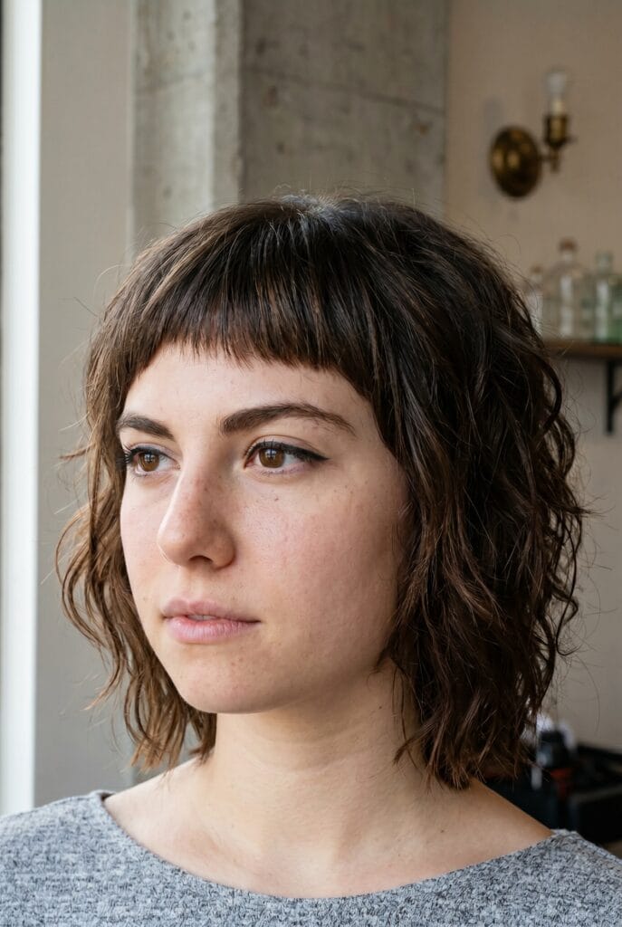 baby bangs bob haircut bold modern short fringe for women