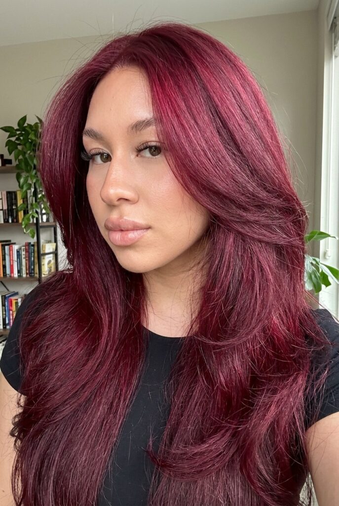 chocolate cherry red hair color rich brunette red blend 2026