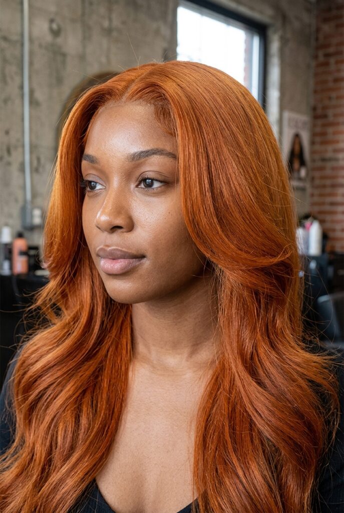 golden auburn hair warm red blonde transition color 2026