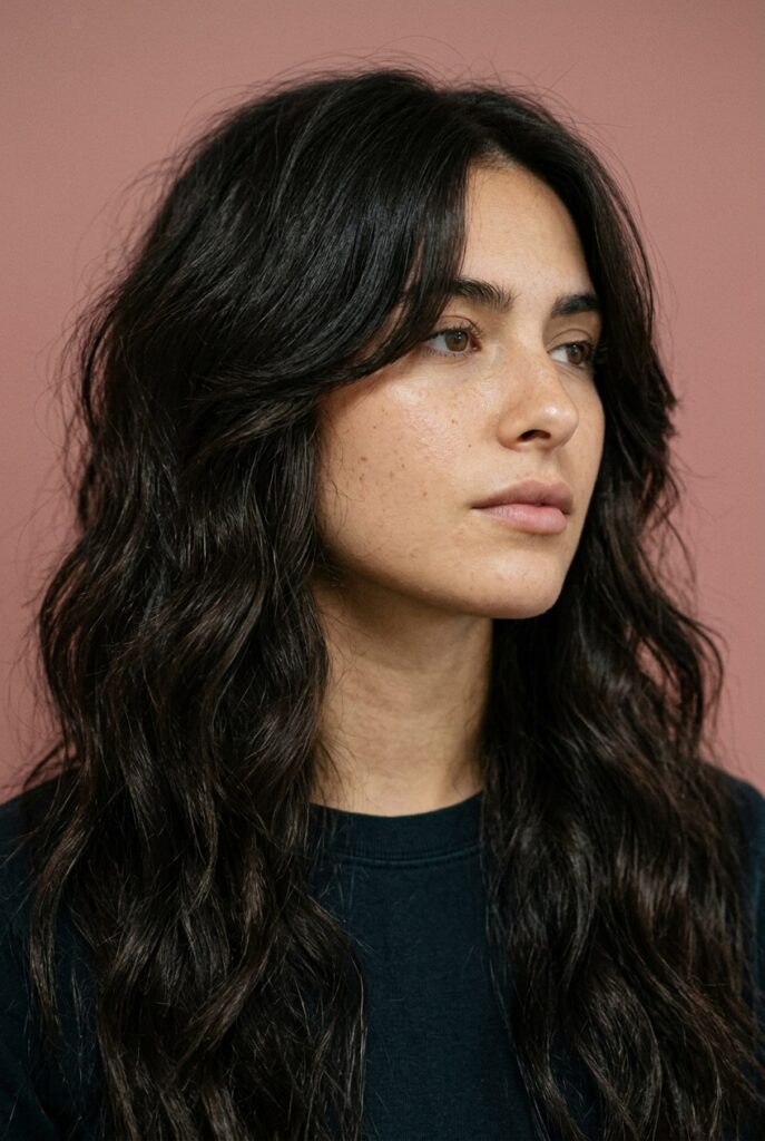 Invisible internal layers on long hair with full outer perimeter