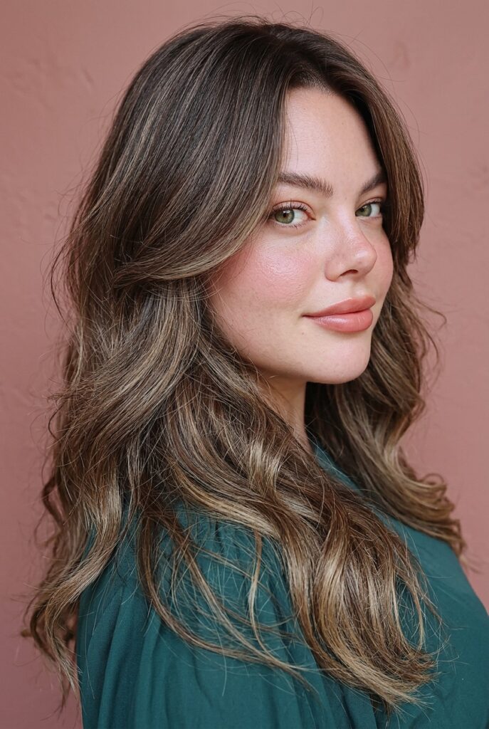 Long haircut with fuller, denser sides framing the face beautifully