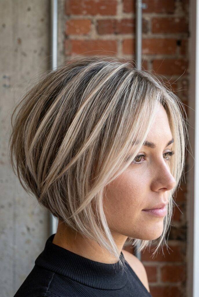 soft graduated bob blonde shoulder length haircut elegant 2026