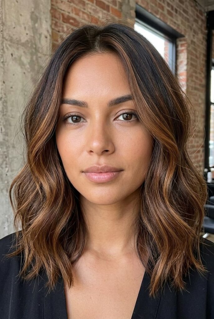 toffee chocolate balayage brunette caramel ribbons hair 2026