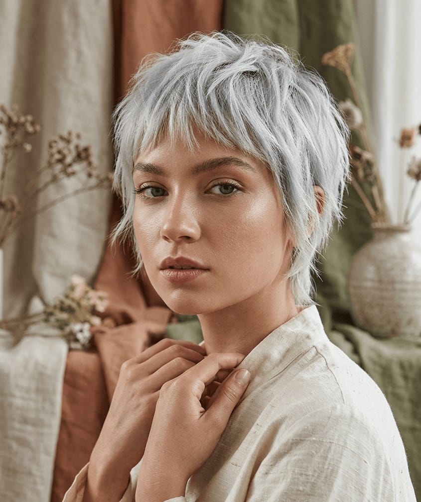 wispy platinum pixie bob hybrid haircut for women 2026
