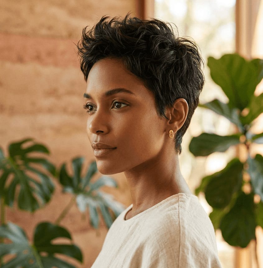 natural curly short haircut for women low maintenance style