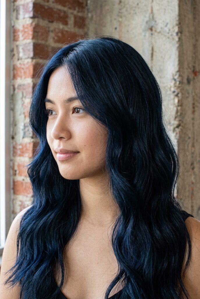 midnight brunette dark almost black hair color rich 2026