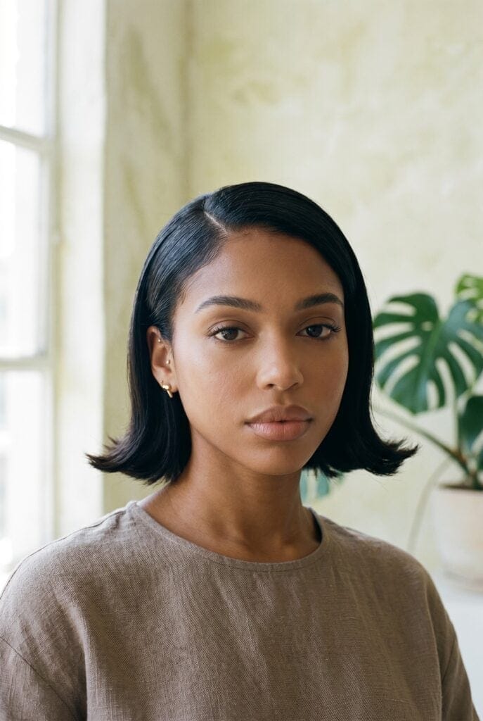 flipped ends bob haircut retro polished style for women