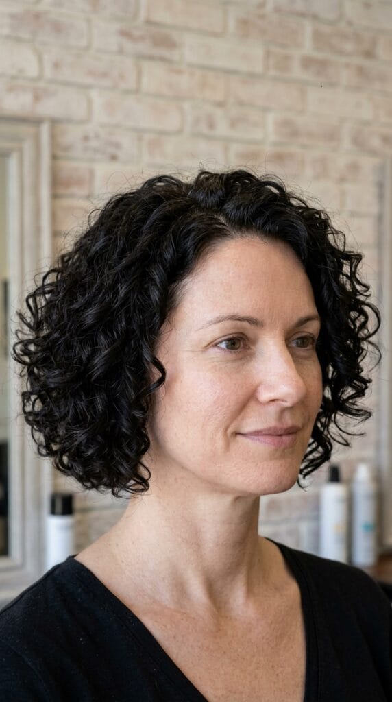curly bob haircut for natural curls bouncy and defined